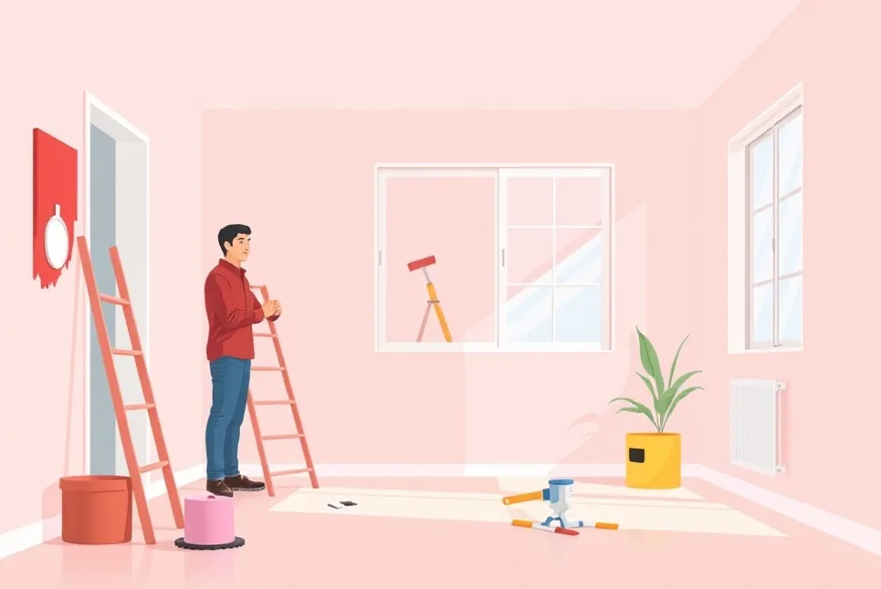 Intérieur rénové après travaux de peinture à Limoux